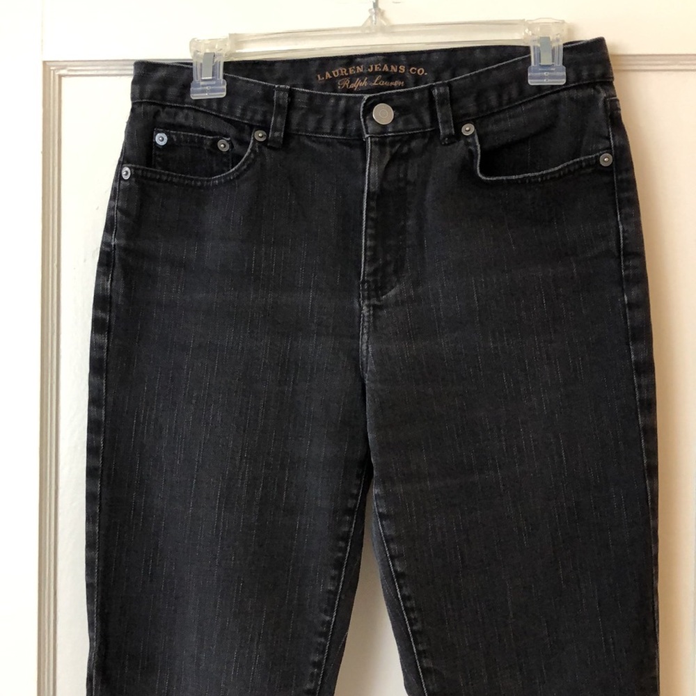 LAUREN JEANS Co. RALPH LAUREN Classic Straight Black Jeans 5-pocket Stretch 4